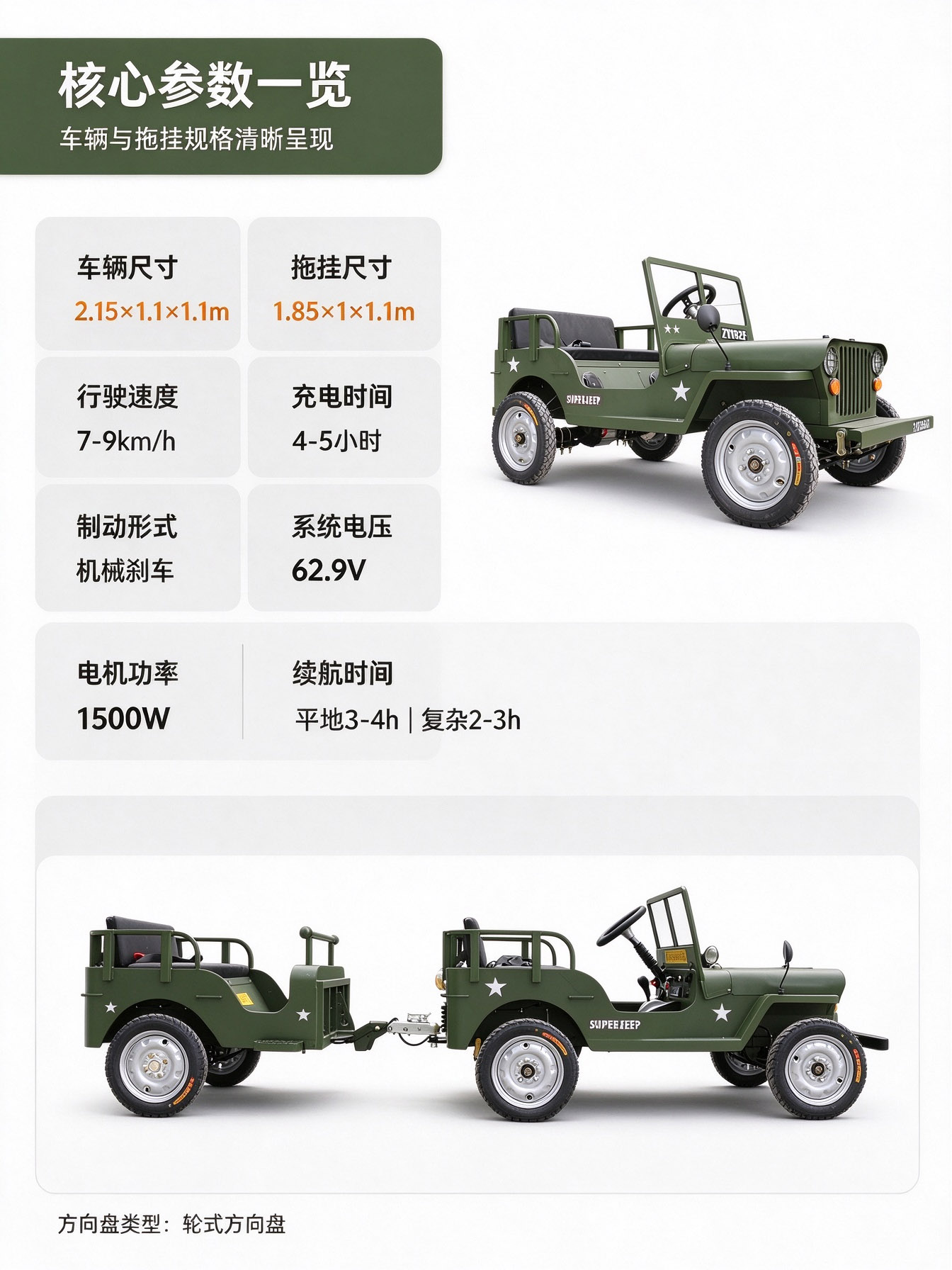 小吉普车+拖 车 小吉普车+拖 车